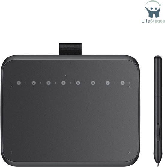 Foto: Lifestages digitaal notitieblok tekentablet met 16k drukniveaus draagbaar digitaal tekenblok grafisch ontwerp afstandsonderwijs ondertekenen werkt met windows macos en android