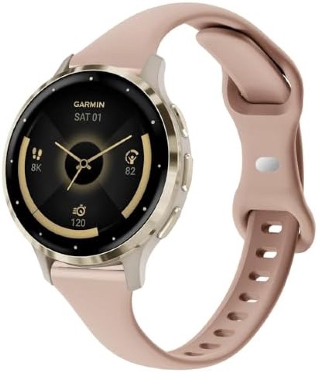 Slanke siliconen armband compatibel met Garmin Venu 3S / Vivoactive 4S / Venu 2S / Vivomove 3S