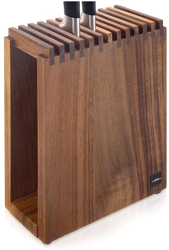 Bloc à couteaux avec compartiments en bois - Porte-couteaux