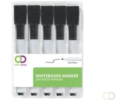 Magnetische whiteboard stiften Office Deals inclusief wisser, zwart