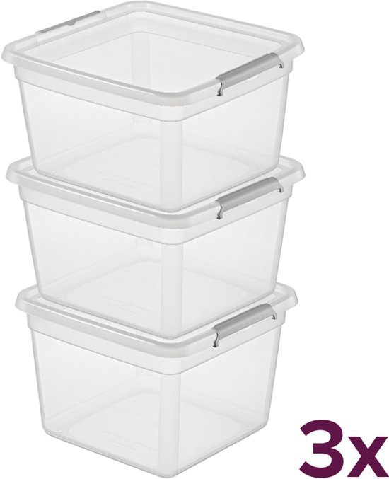 Orplast 3x Boîte de rangement robuste - BaseStore - 3 pièces de 32 litres