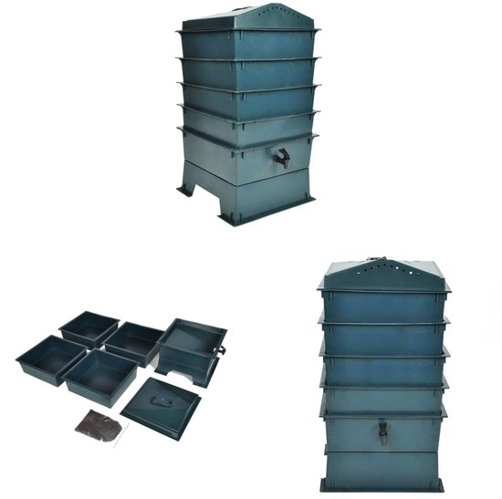 vidaXL - WormenbakÂ 4-laags - 42x42x60 - cm van VidaXL — afbeelding 5