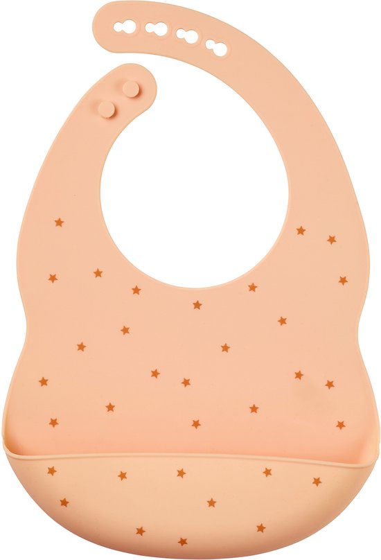Bavoir en silicone Nattou avec plateau de récupération - 21 cm - Motif pêche
