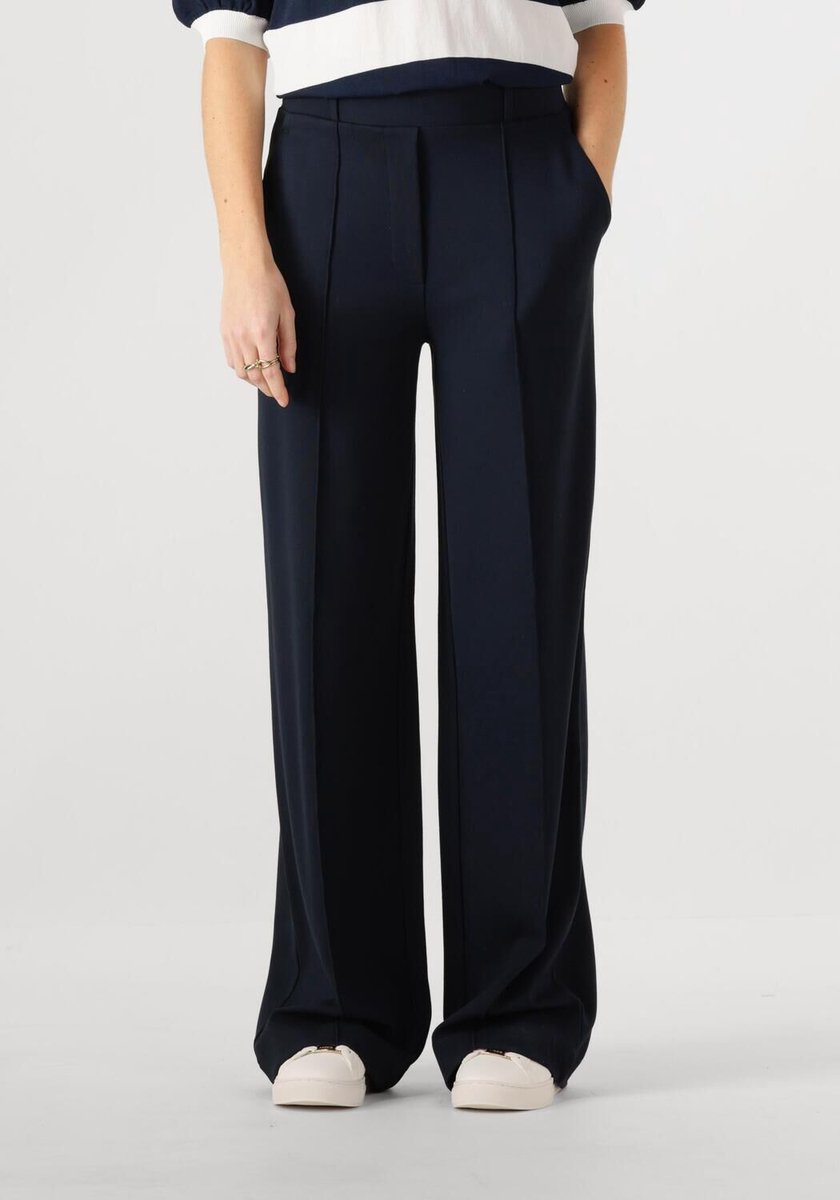 Jansen Amsterdam Hv404 Wide Pants Broeken Dames - Blauw - Maat XS