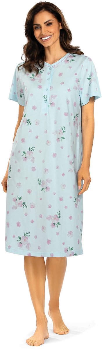 Comtessa Dames Nachthemd Garden Dream Classic Bleu Blauw