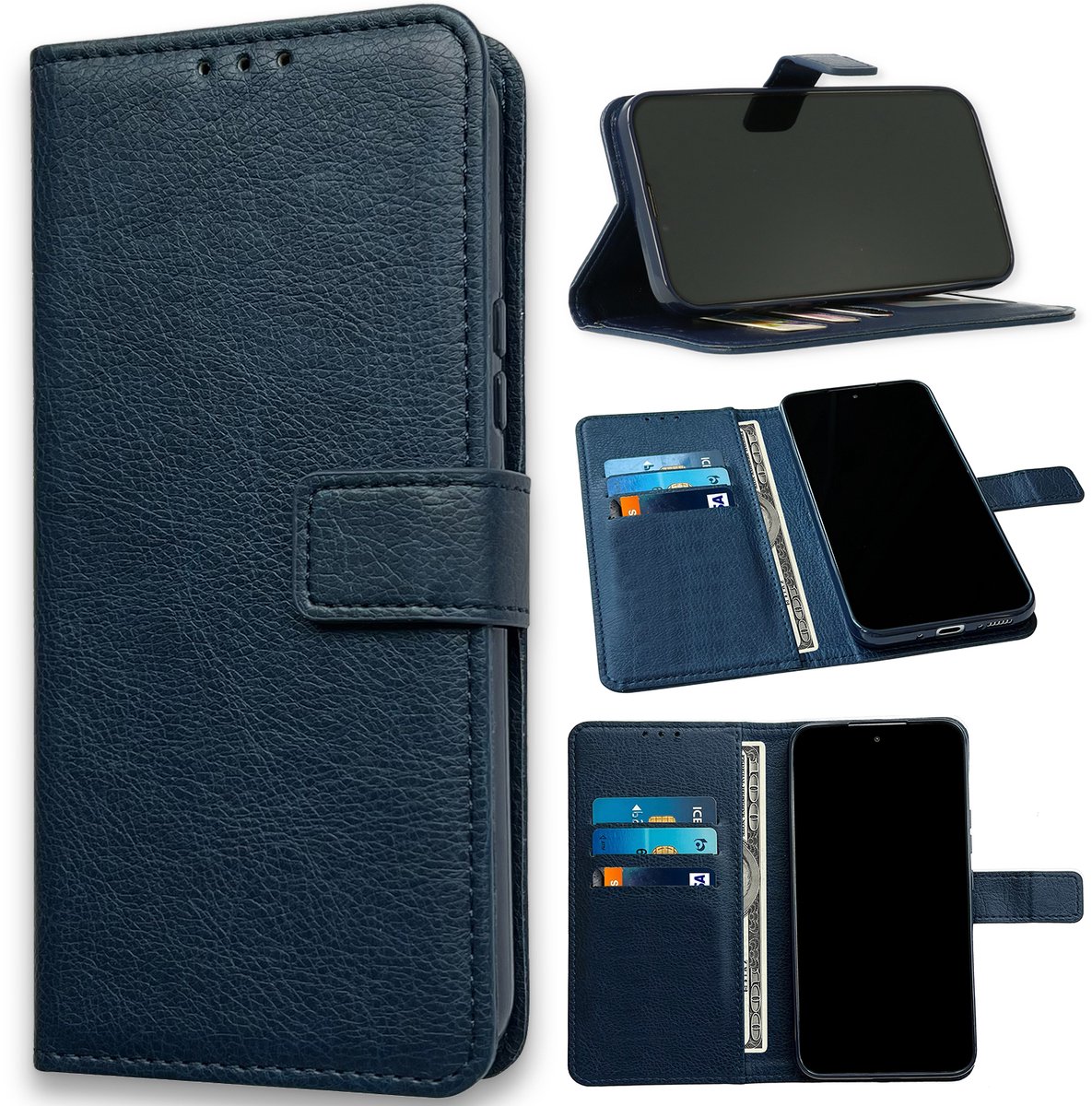 Casemania Hoesje Geschikt voor Apple iPhone 16e - Blauw - Portemonnee Book Case