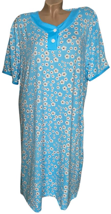 Merry Style Dames Nachthemd met Korte Mouwen 91LW1 (Donkerblauw (Korte Mouwen), 44 (Fabrieksgrootte: XXL