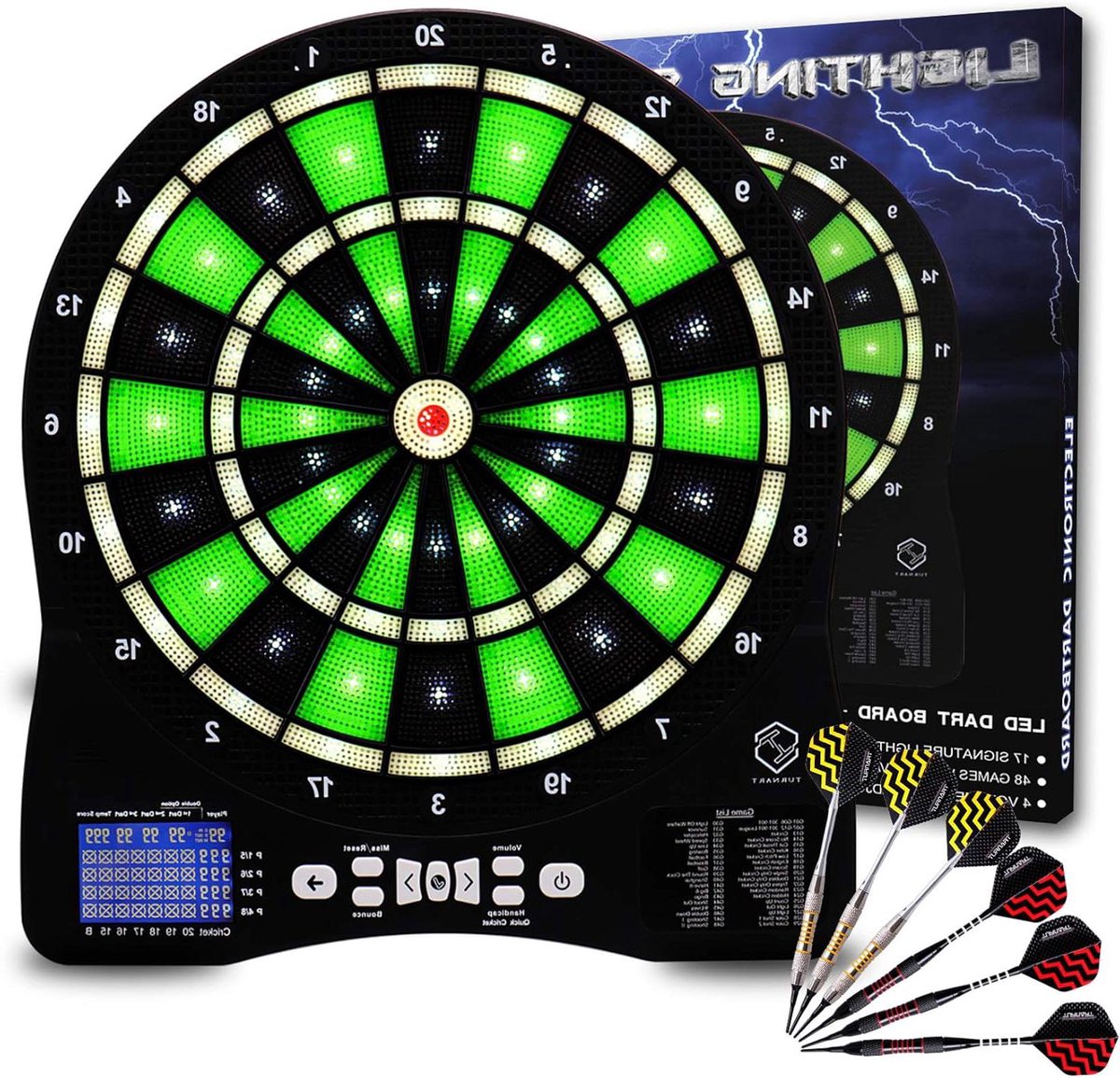Elektronisch Dartbord met LED Verlichting en 6 Soft Darts - Professioneel Dartspel voor Thuis