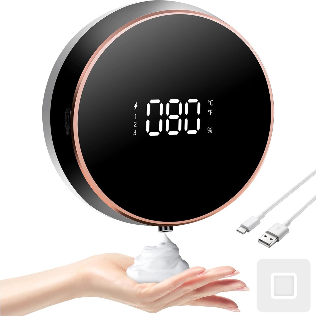 Automatische wandzeepdispenser - Elektrisch, instelbare schuimdispenser, 300ml, waterdicht voor keuken, badkamer en kantoor