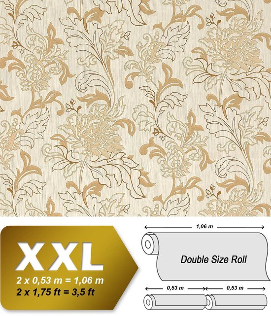 sla Zachtmoedigheid Gezichtsvermogen XXL bloemen behang EDEM 604-93 Vliesbehang floral motief design behangpapier  beige... | bol.com