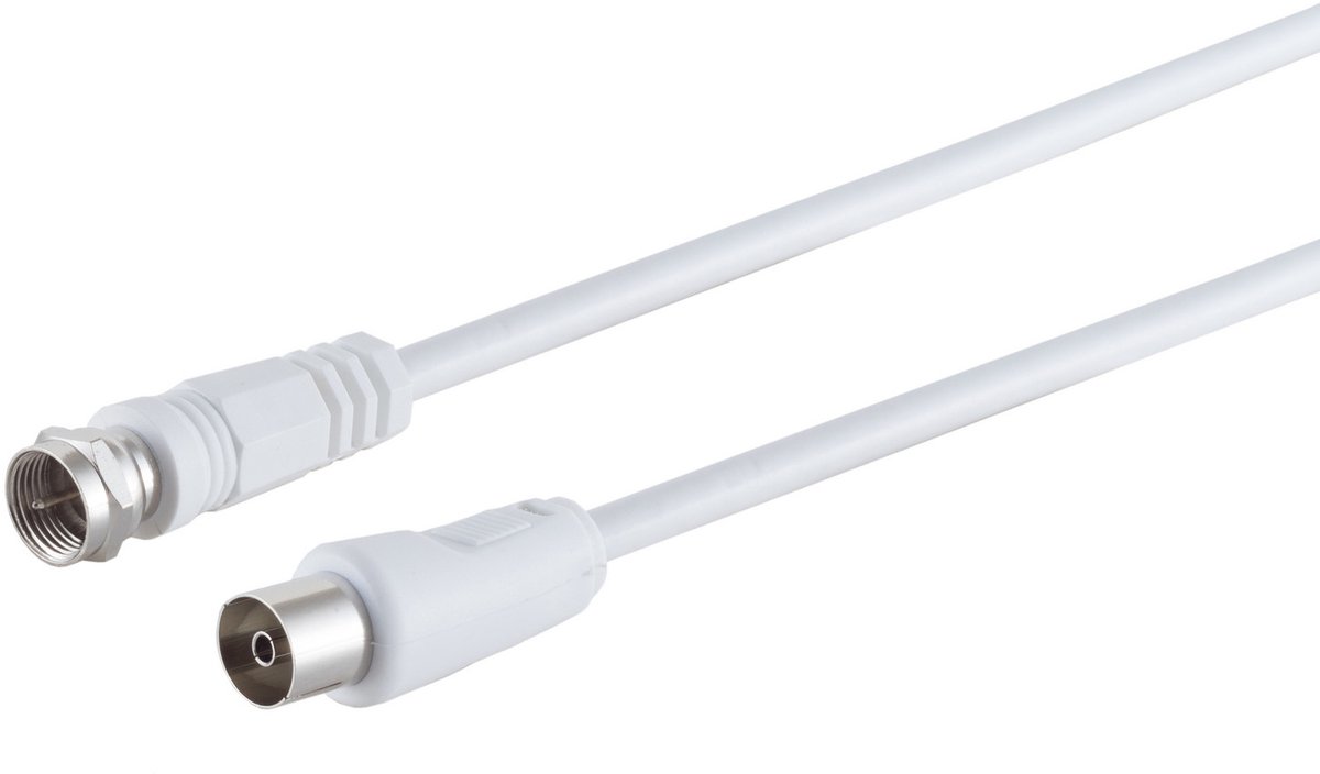 F (m) - Coax IEC (v) coaxkabel / wit - 10 meter