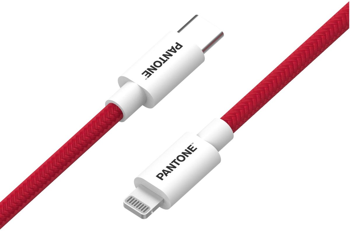 Pantone PT-CTL002-5R1 Lightning-kabel 1,5 m Rood, Wit