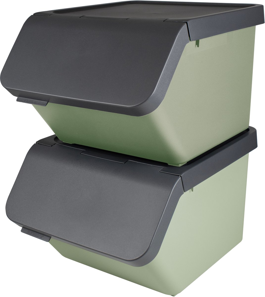 Goedkoopste Sunware Sigma home Prullenbak Stapelbaar - 45L - Set van 2 - Groen - Met GRATIS stickervel.