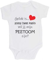 Barboteuse 100% coton «Le Geluk est parfois très petit Veux-tu être mon PARRAIN ? » Mètre Katoen Unisexe Wit/noir/rouge Taille 56/62