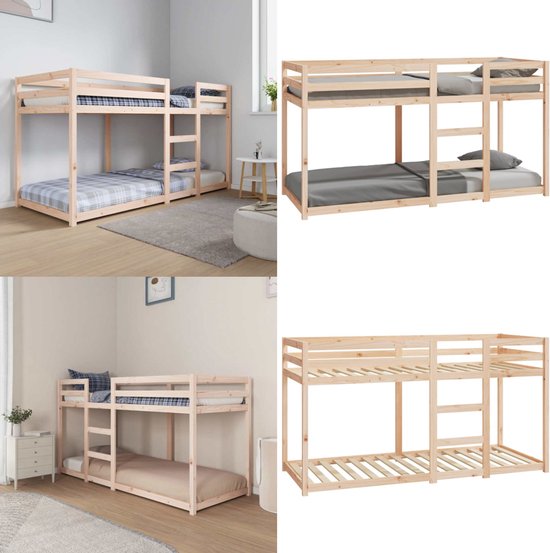 vidaXL Lit superposé Bois de pin massif 80x200 cm - Lits superposés - Lits superposés - Lit - Cadre de lit