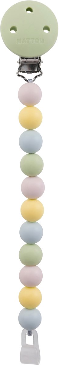 Nattou SILICONE Fopspeenketting - 21 cm - Multi Groen