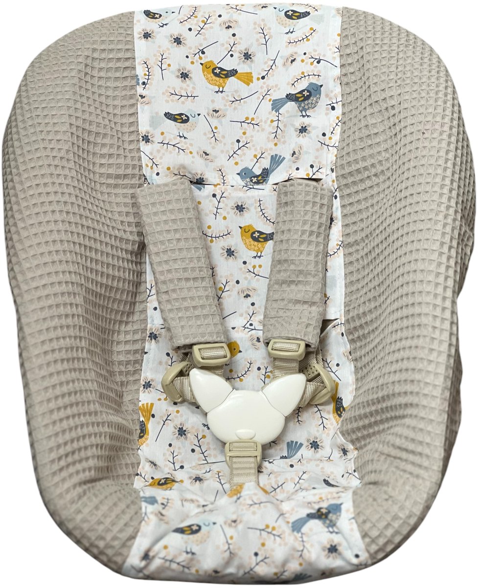 Stokke newborn hoes zand ecru taupe vogeltjes