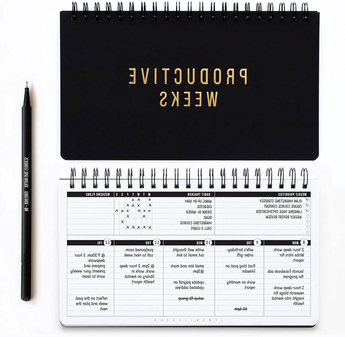 Weklijkse planner - Spiral gebonden - 55 weken - 29x17.2 cm