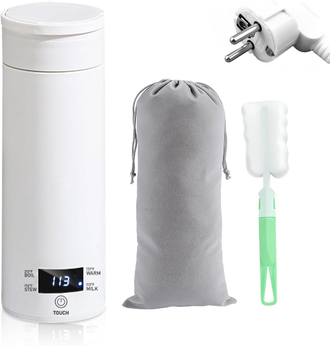 Draagbare Reiswaterkoker 500 ml met Temperatuurregelingen - Elektrische Waterbeker voor Camping