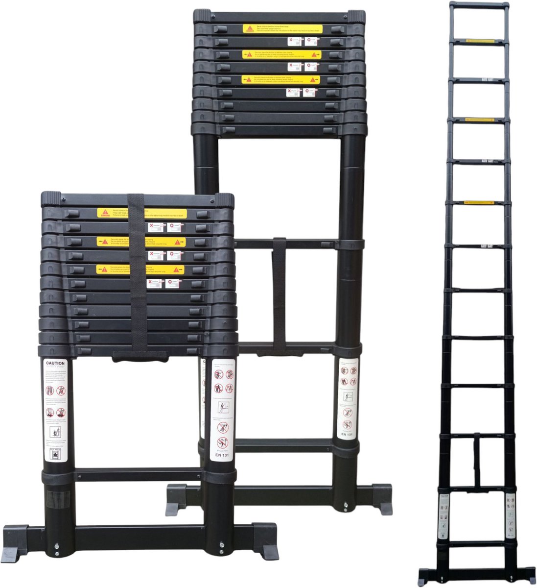 SCT Telescoopladder 3,8 meter - Aluminium - Stabiliteitsbalk - 150 kg