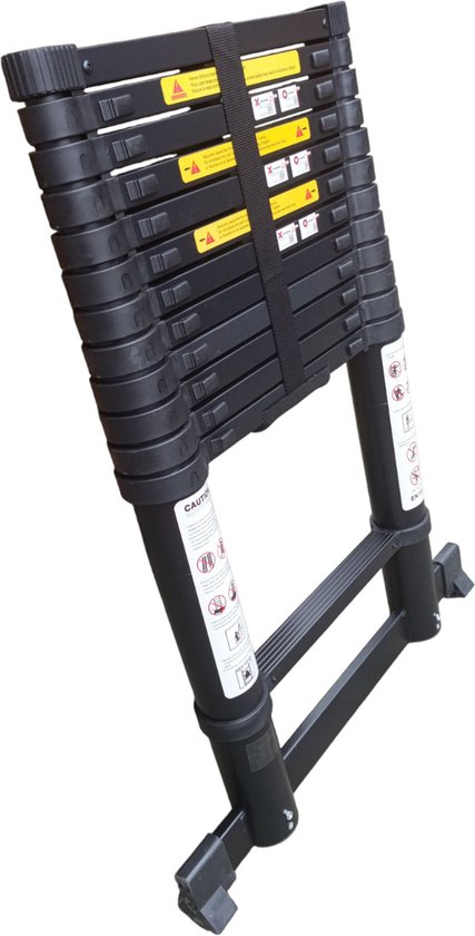 RMBO Telescopische Ladder - Telescoopladder - 3.80m Lang, Compact En Draagbaar Met Soft Closing Systeem Geschikt Voor P