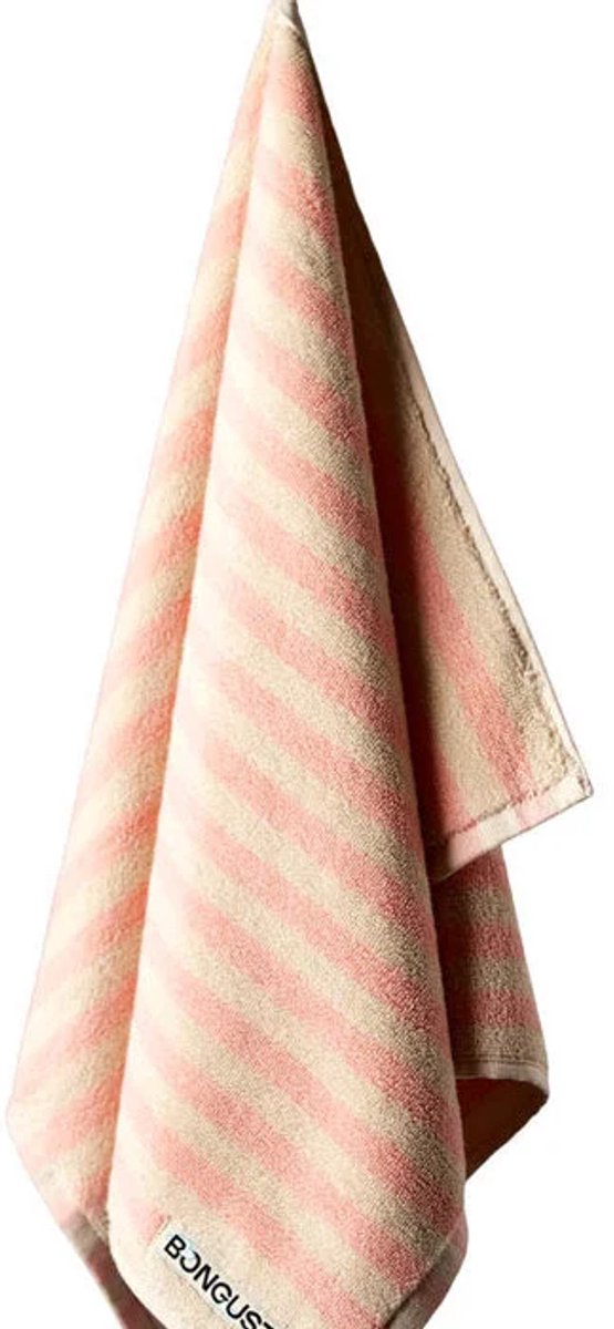 Bongusta Handdoek Roze & Creme Streep 50x 80 cm Naram