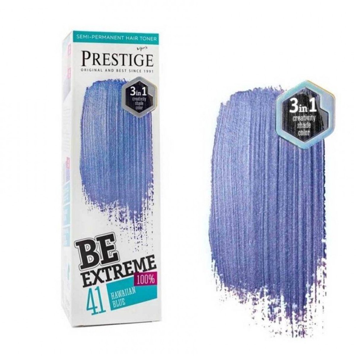 Prestige Hawaiian Blue Blauwe Haarverf – Semi-Permanente Haarkleuring Blauw – Milde formule zonder Ammoniak, PPD en Peroxide – 100ml