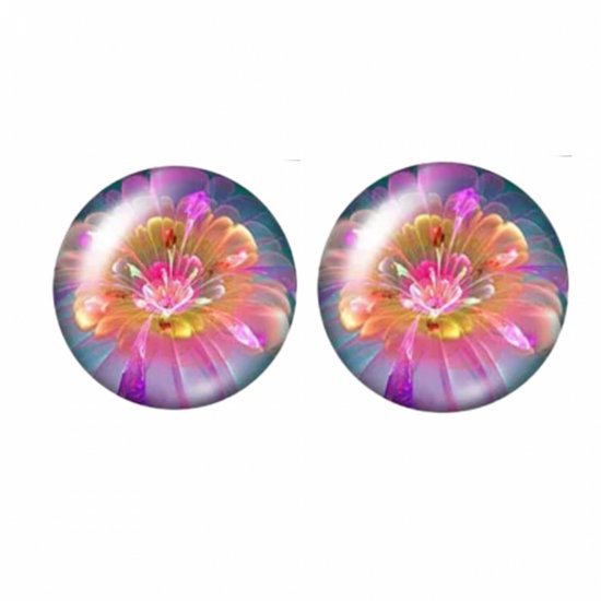 Clip Oorbellen-Malva roze 2 cm