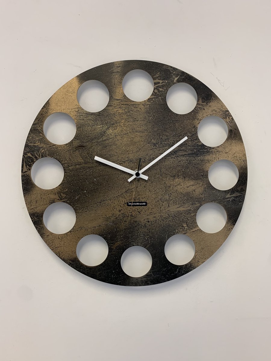 ChantalBrandO Wandklok BRETAGNE XL Modern Industrieel Design