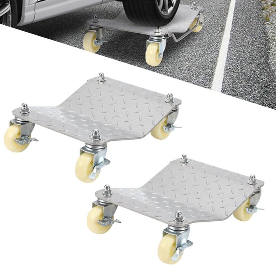 2 pièces Aide à la manœuvre - Déplace-voiture avec roues à 360° et poignée - capacité de charge maximale de 500 kg chacune - pour voitures, camions, tracteurs