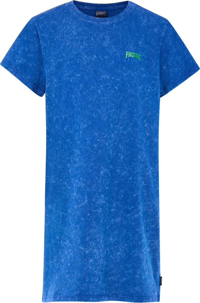 Protest Prtrubey Jr – Tshirt jurk Meisjes – Korte mouwen – Knielengte – Geplaatste print Blauw