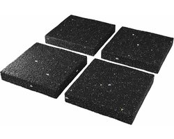 4 stuks 9 x 9 x 1 cm wasmachine-onderleggers, rubberen pads, anti-trillingsdemper voor droger, meubels en kasten, luidspreker-rubberen mat, premium sluitringen, mat, 1 cm dik