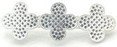 Luxe Haarclip | Cadeau | Zilver | Metaal | Haaraccessoires | Elegant Design | Haarklem | Haarclip | Klaver Motief | 7 cm