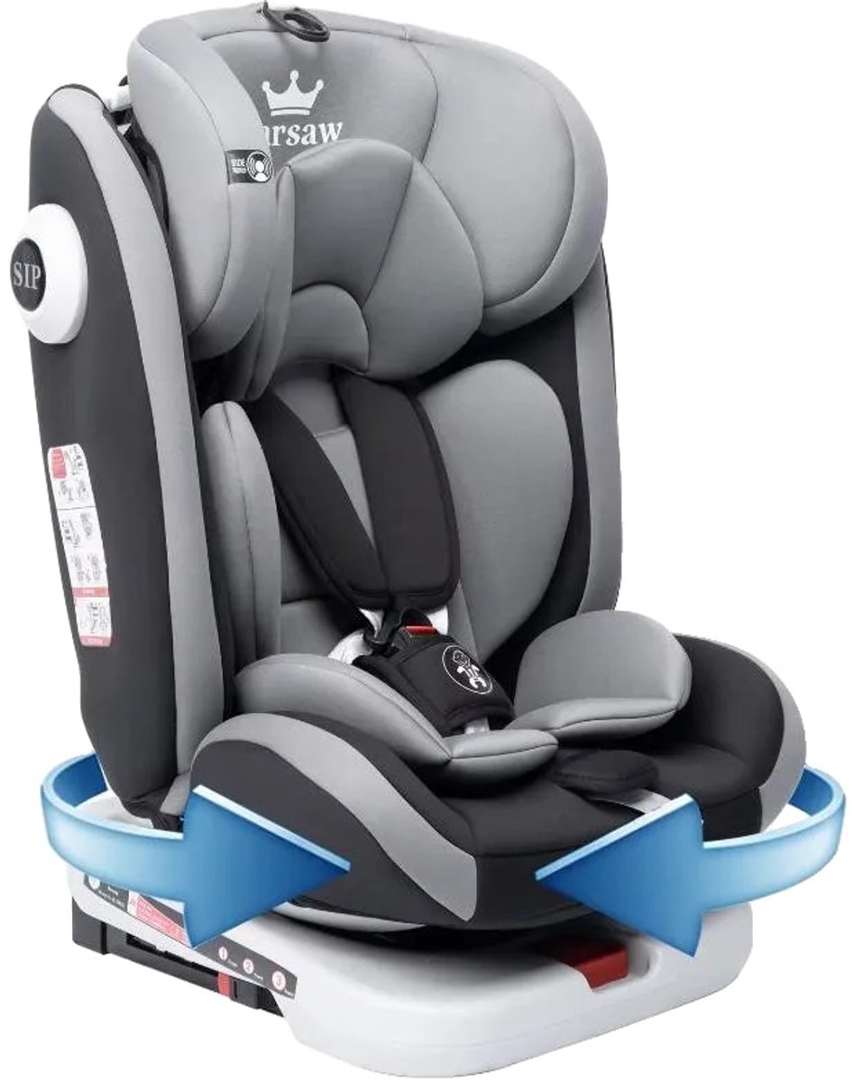 Kinderautostoel, 360° Draaibaar, ISOFIX Installatie, 5-Punts Veiligheidsgordel, De indeling moet hetzelfde blijven als de invoer. Z
