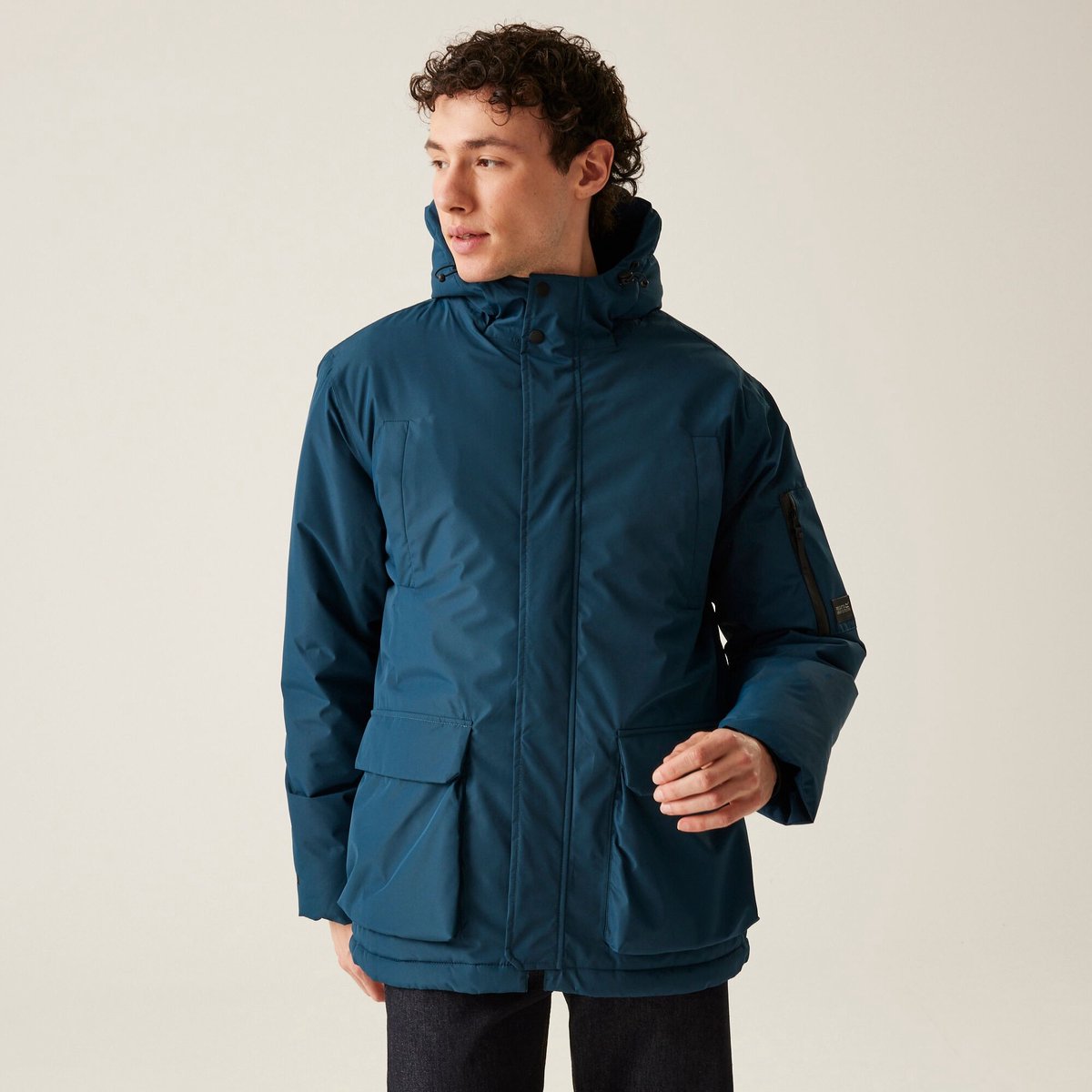 Regenjas Wandelen Heren Waterdicht Geïsoleerd Volter Blauw