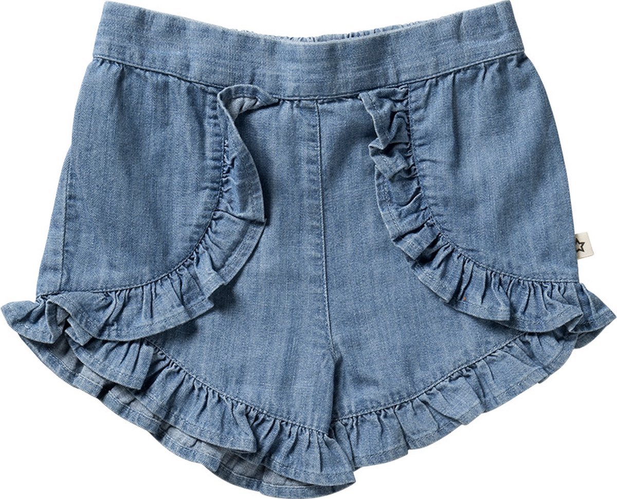 Slub Denim | Ruffle Shorts | Meisjes korte broek | Maat 80 t/m 140 | Your Wishes