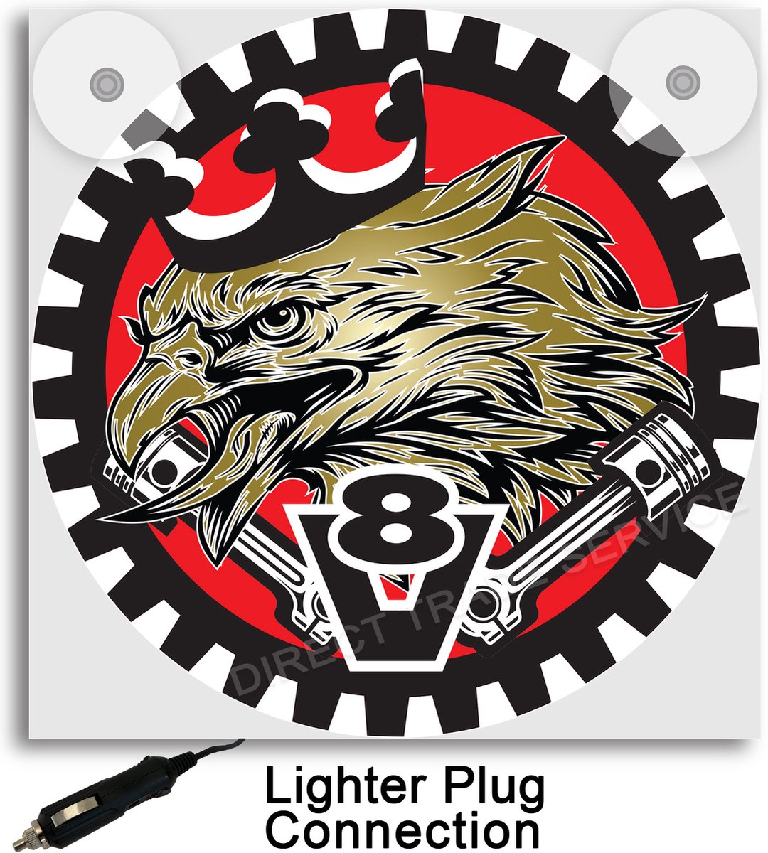 Lichtbakje deluxe Eagle King of the Road rood met aanstekerplug