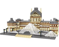 Lezi LZ8040 Nanoblocks Louvre Parijs bouwset | Miniaturen & modelbouwpakketten | 3D puzzel | Classic creator speelgoed bouwpakket niet compatibel met lego | Architecture modelbouw voor volwassenen en kinderen | bouwdoos met 3377 mini bloks