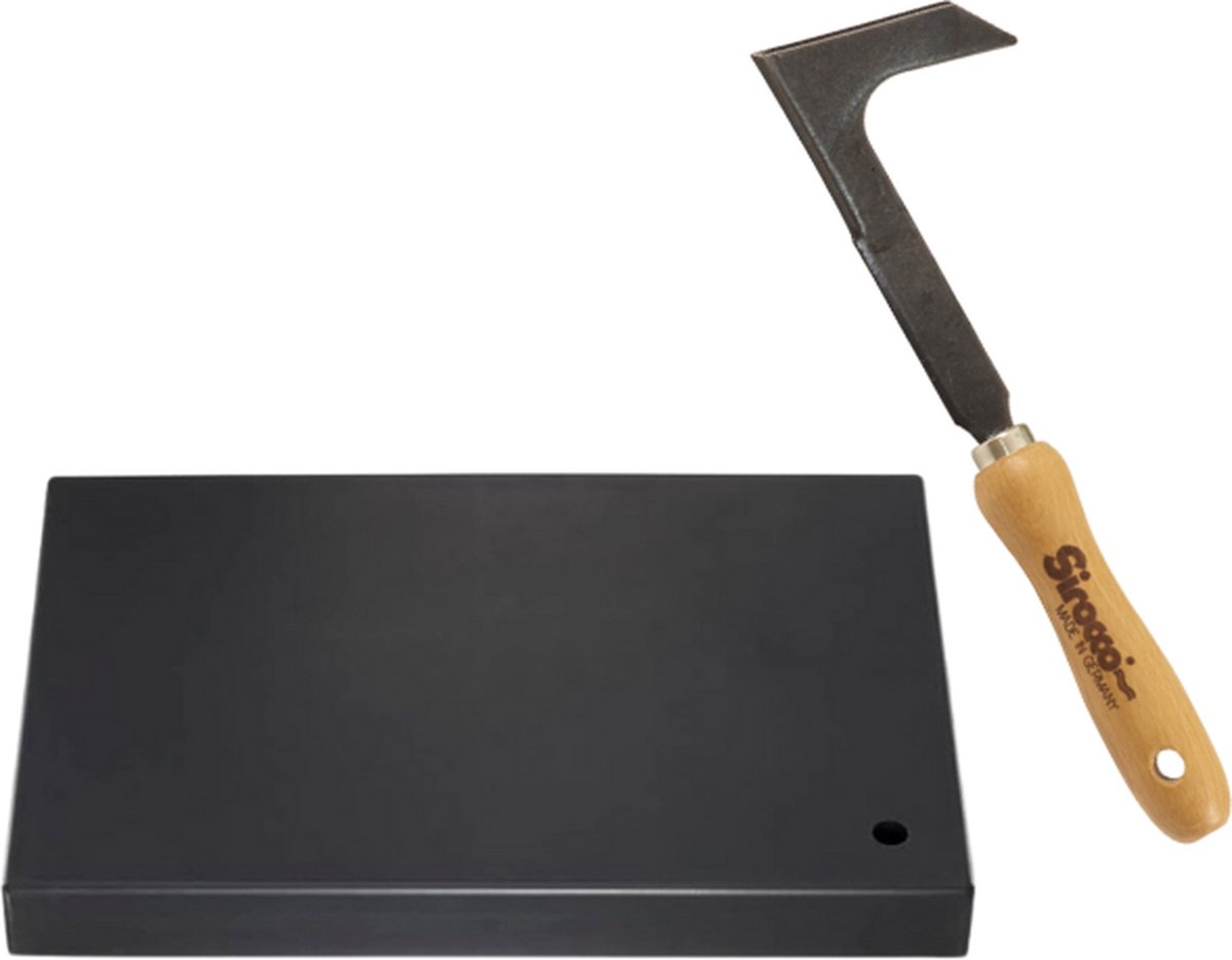 Sirocco - AANBIEDING - Voegenmes - Handgesmede - Beukenhout (14 cm) & Knielkussen - Extra dik - 390x265x40mm