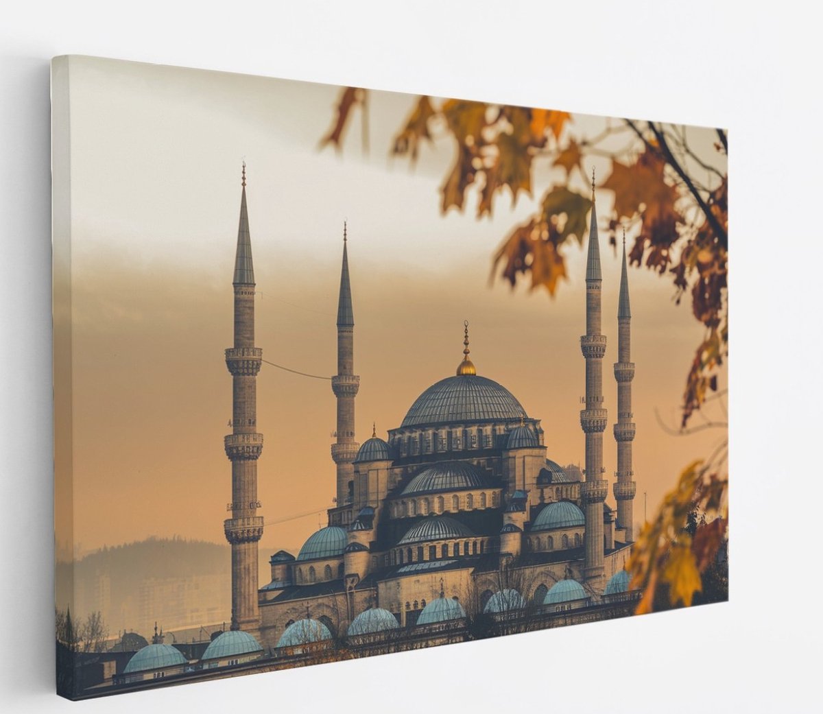 Saammp Canvas Schilderij - Religie - Sultan Ahmetmoskee - Steden - Landen - 60x40 - Foto op canvas - Wanddecoratie - muurdecoratie Woonkamer - Slaapkamer decoratie - Canvas Print Multicolor
