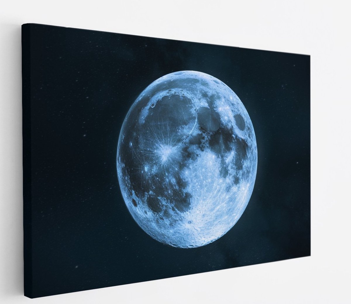 Saammp Canvas Schilderij - Volle Maan - Landschap - Natuur - 60x40 - Foto op canvas - Wanddecoratie - Muurdecoratie Woonkamer - Slaapkamer decoratie - Canvas Print Multicolor