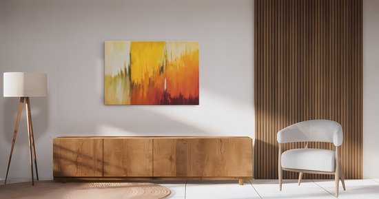 Saammp Canvas Schilderij - Vegen - Abstract - 45x30 - Foto op canvas - Wanddecoratie - Muurdecoratie Woonkamer - Slaapkamer decoratie - Canvas Print