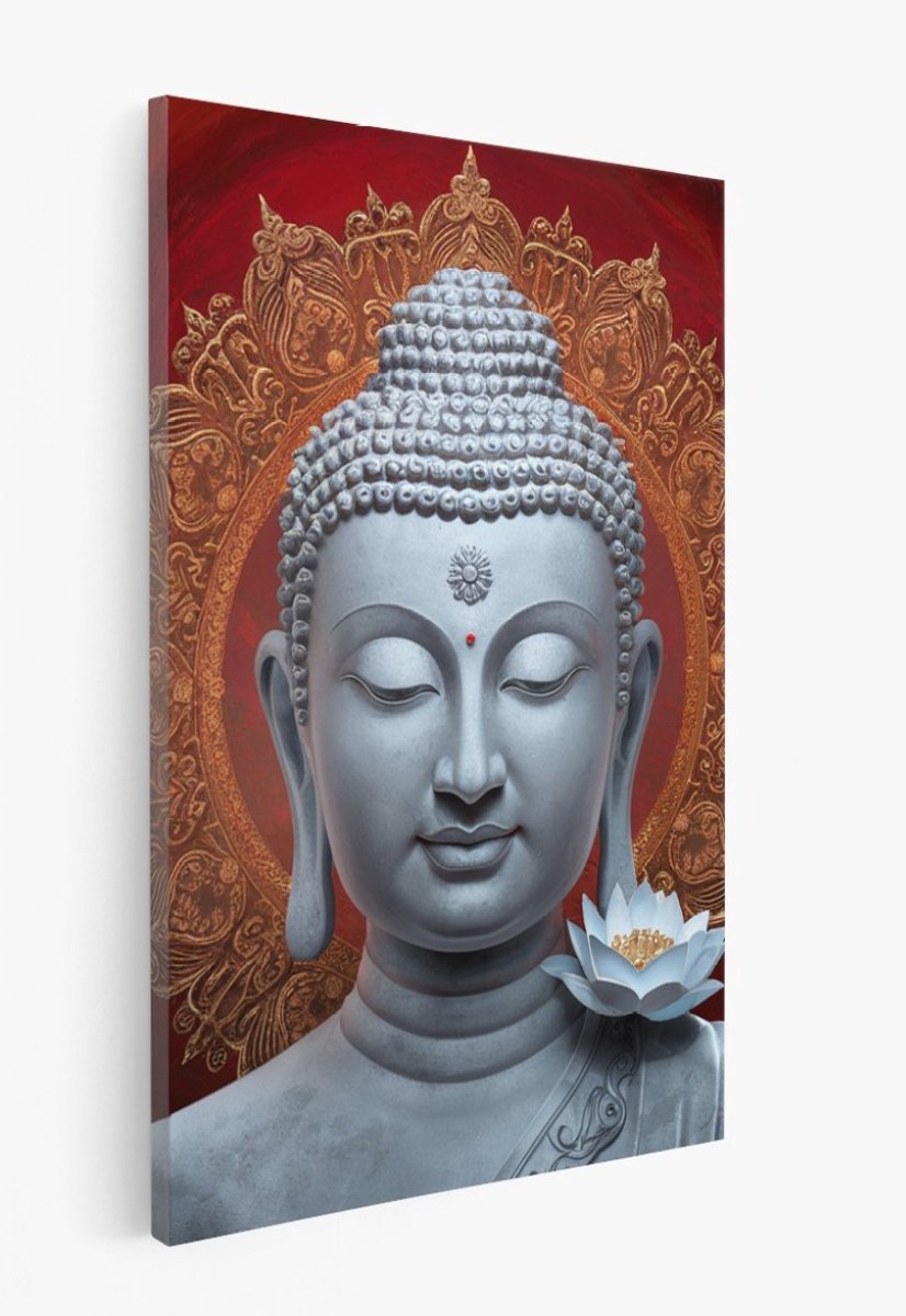 Saammp Canvas Schilderij - Boeddha - Religie - 75x100 - Foto op canvas - Wanddecoratie - Muurdecoratie Woonkamer - Canvas schilderijen Multicolor