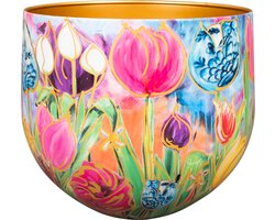 TS Collection - Bloempot Designed by Lammie - Dutch beauty spring - 33x28 - Metaal & Epoxy - Exclusieve woonitems voor binnen - Handgemaakt - Unieke print - Designed by Lammie