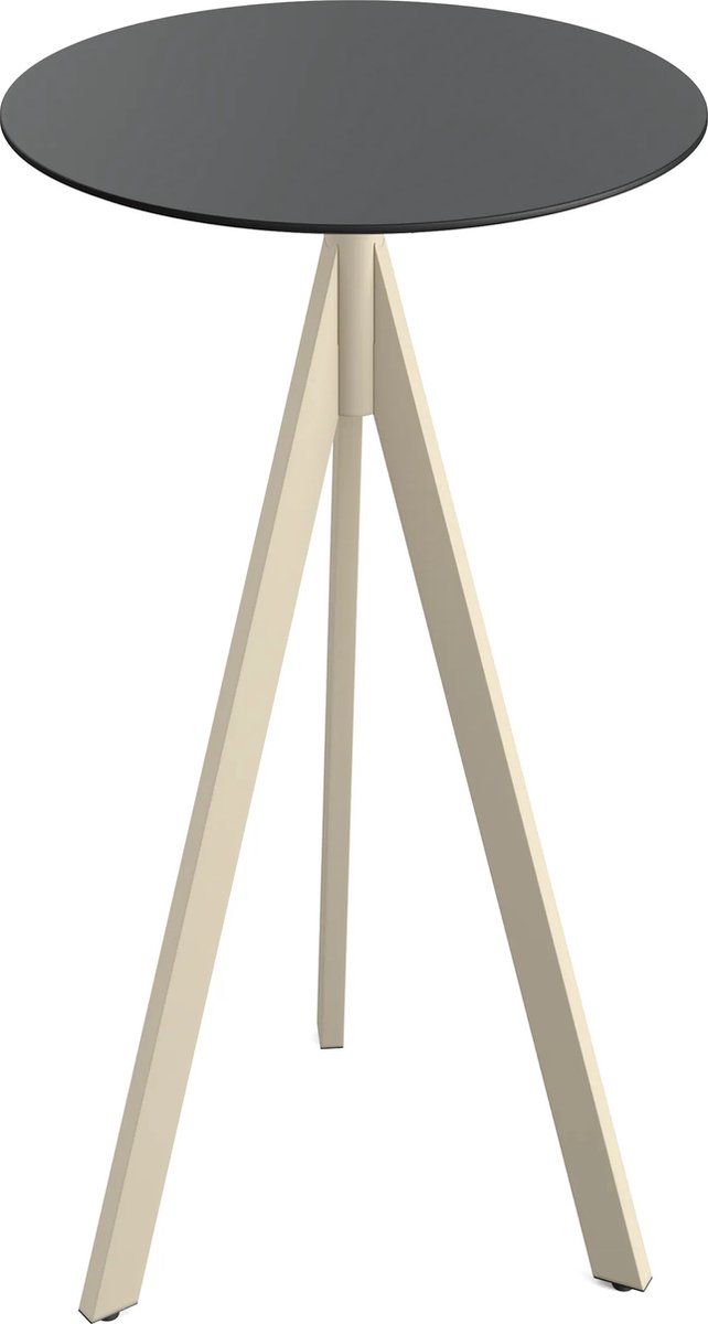 Essentials Infinity Tripod Statafel Zand Frame + Zwart HPL 70 cm - 140061070 - Horeca & Professioneel
