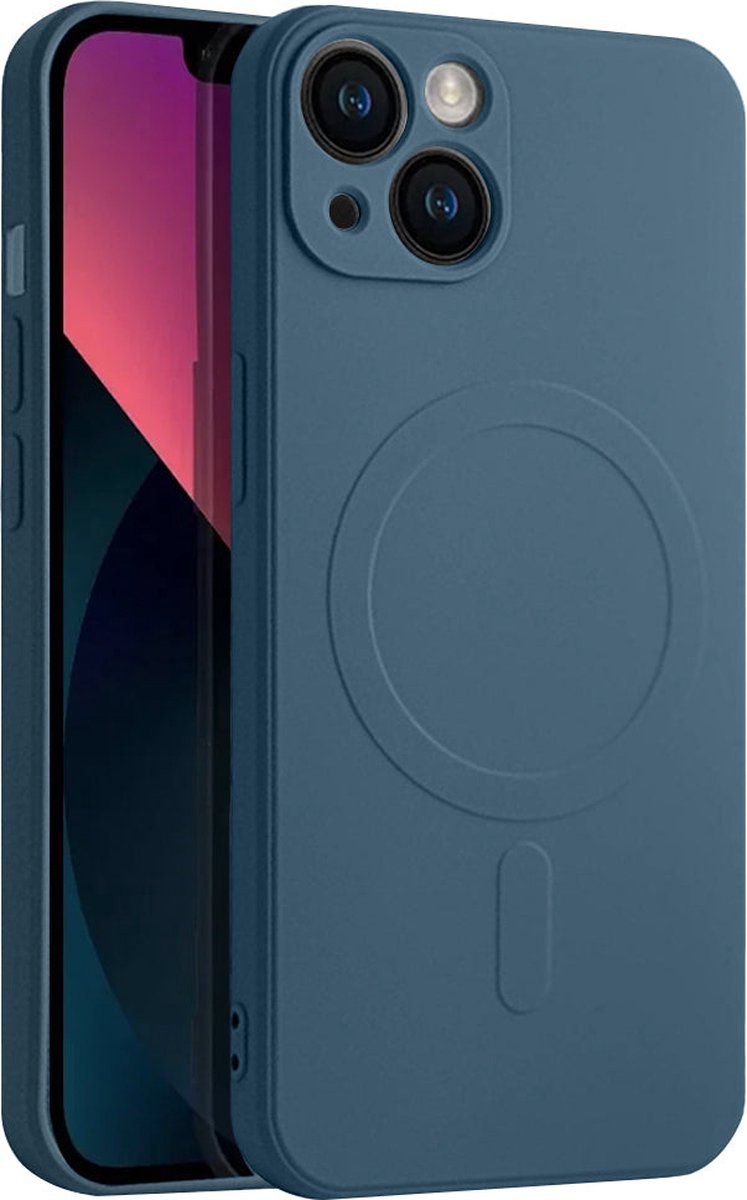 Casify Siliconen Hoesje geschikt voor MagSafe iPhone 13 Hoesje - Blauw
