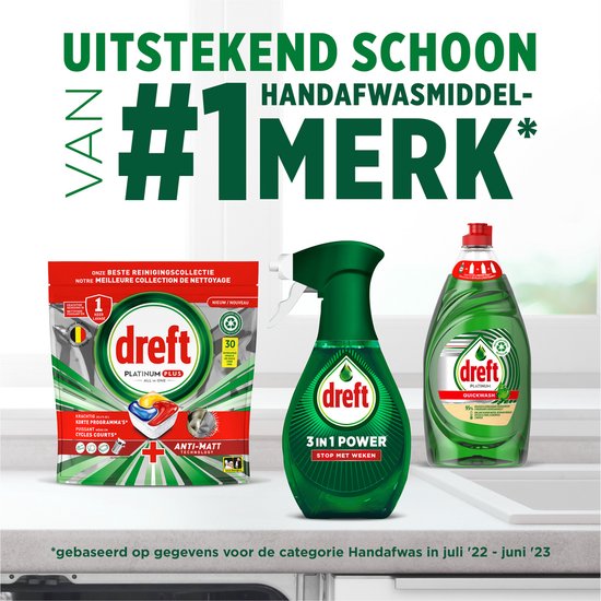 Dreft 3in1 Power Spray voor Vaat en Keuken - Navulling - Vetverwijderaar - Citroengeur - 10 x 500 ML