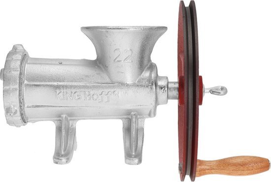 Kinghoff 1430 - Gietijzeren vleesmolen - met cinema wiel - 22 inch van Kinghoff — afbeelding 4