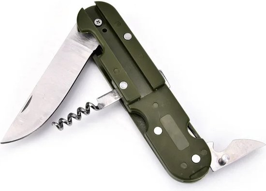 Spork - Opvouwbaar Bestek - Noodpakket - Zakmes - Legergroen — afbeelding 2