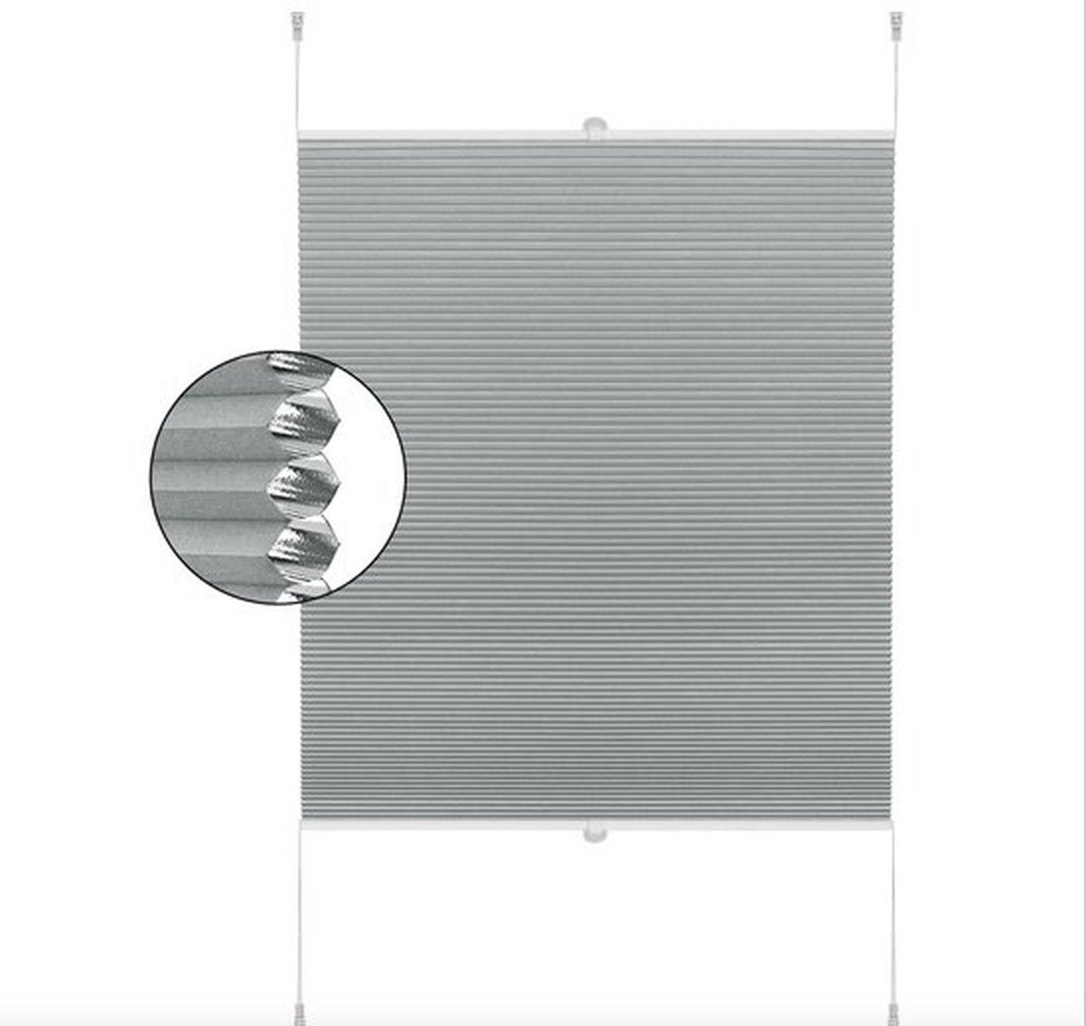 Bolt Edge Luxe Honinggraat Gordijn - 120x130cm - Rolgordijn - Grijs - Lichtdoorlatend - Isolerend